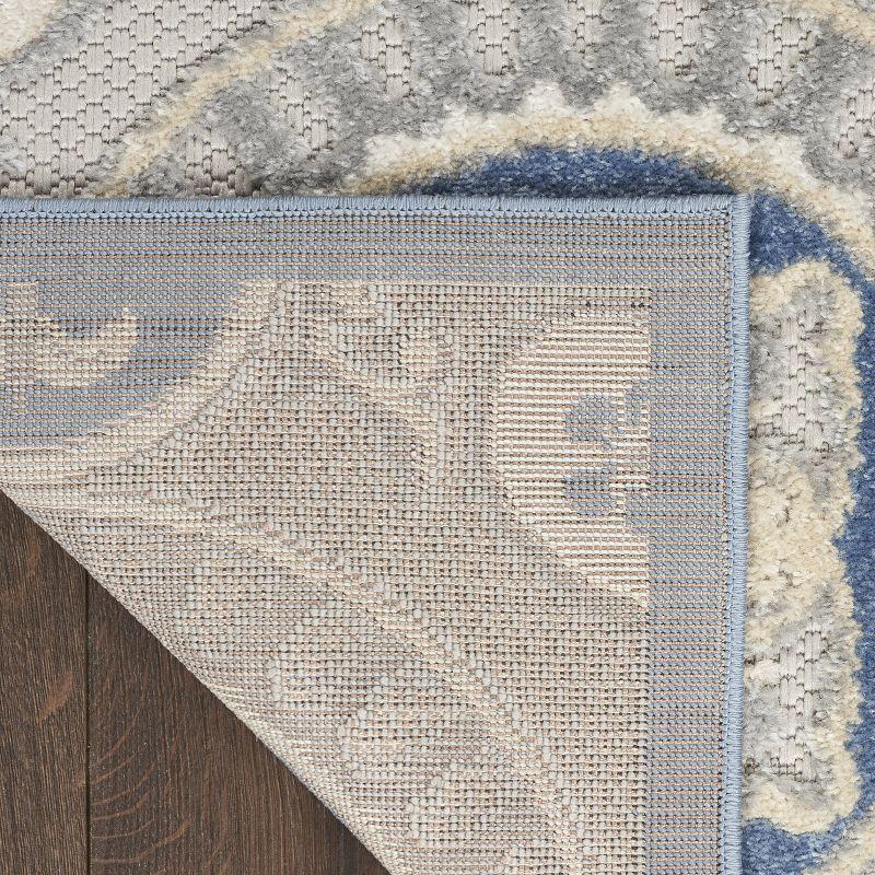 Elegant Retreat 4' x 6' Blue/Grey Synthetic Rectangular Rug