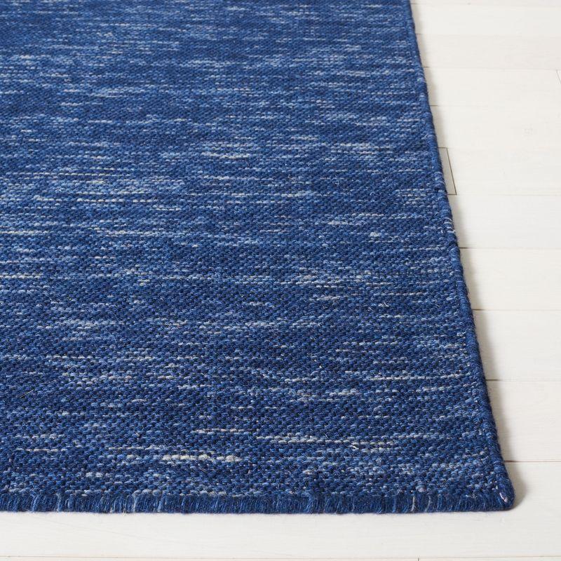 Bohemian Bliss Navy Blue Handwoven Wool 6' Square Rug