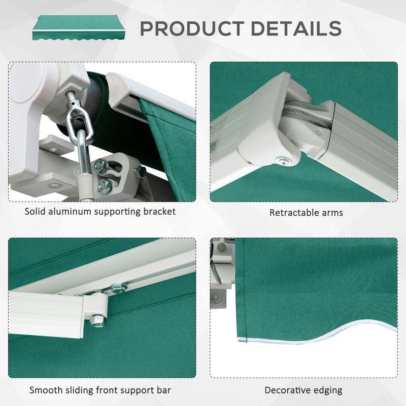 Outsunny 156'' W x 3'' D Retractable Patio Awning