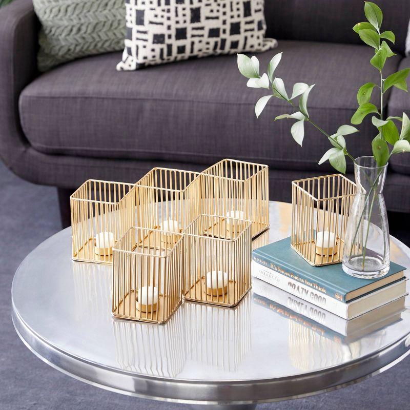 Set of 3 Modern Metal Votive Candle Holders: Sturdy Base, Pillar Compatibility - Olivia & May