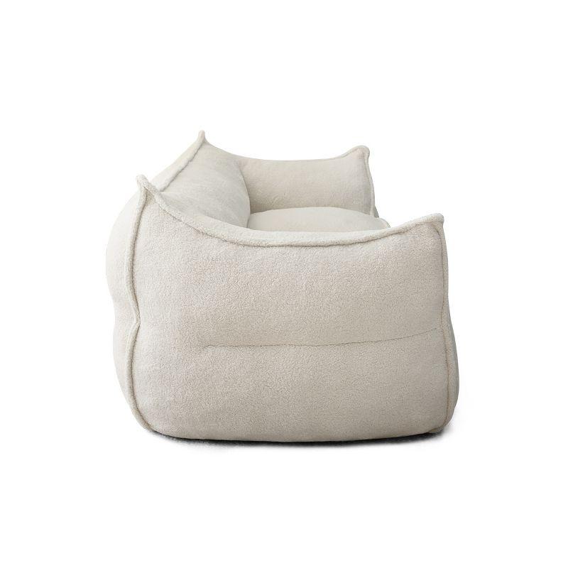 Bailan Teddy Loveseat Sofa,Upholstered Teddy Fabric Bean Bag Loveseat for Small Space-Maison Boucle