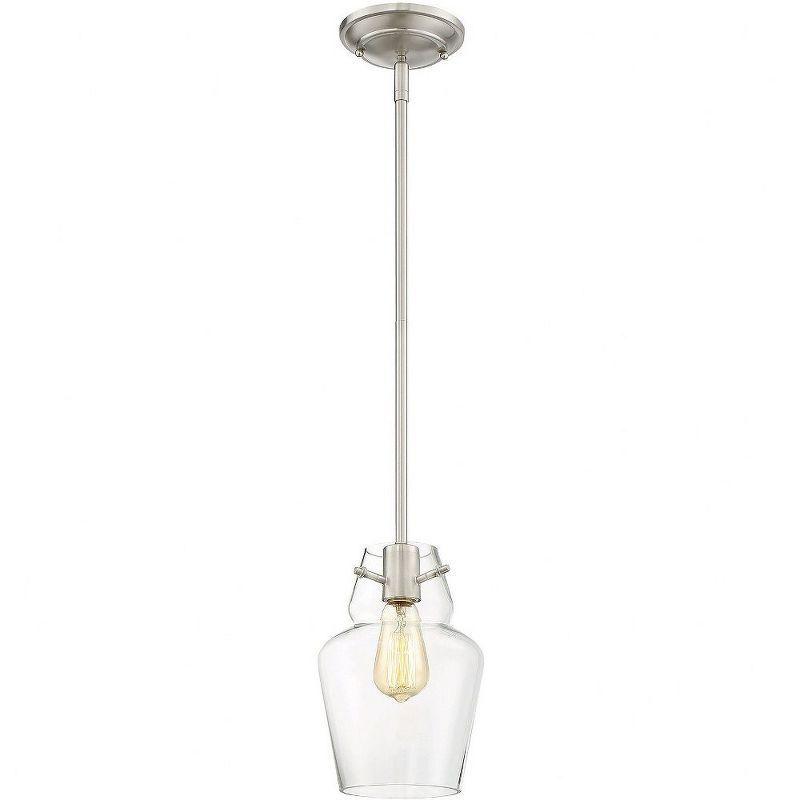 Vintage Satin Nickel Mini Pendant with Clear Glass Shade