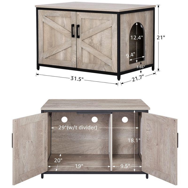 unipaws Cat Litter Box Enclosure - Top Opening - Walnut