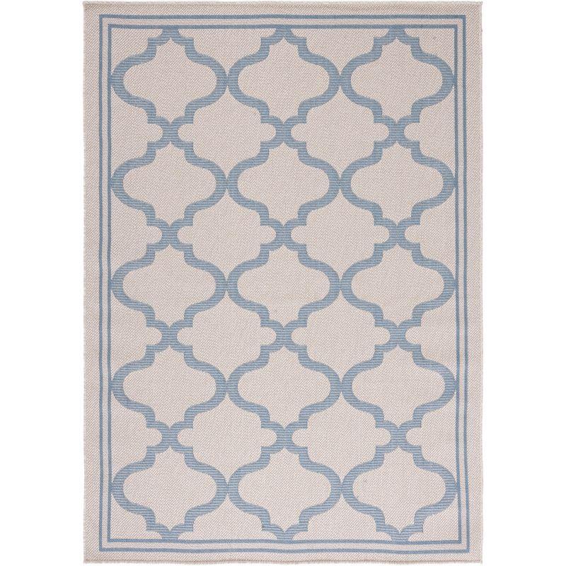 Bermuda BMU810 Power Loomed Indoor/Outdoor Machine Washable Area Rug - Ivory/Blue - 6'7"x9'2" - Safavieh