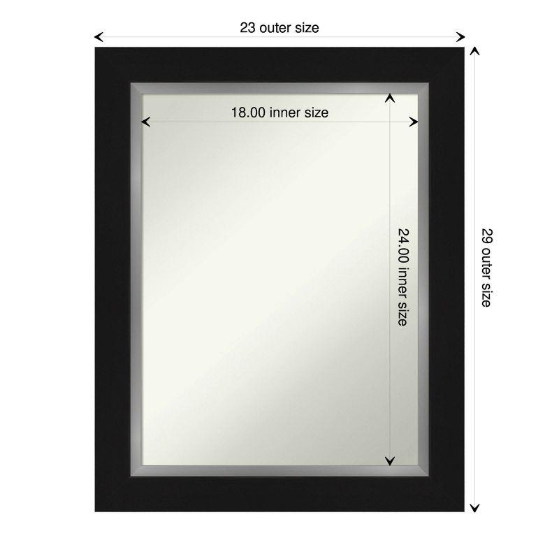 24" x 30" Non-Beveled Eva Bathroom Wall Mirror Black - Amanti Art: Polystyrene Frame, Wall Mount