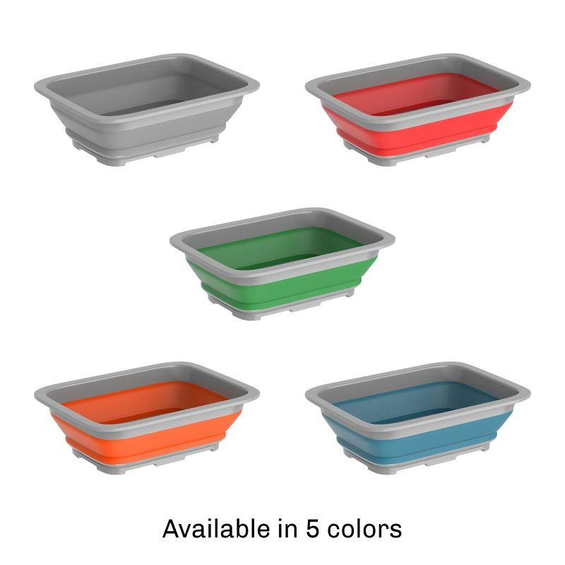 Collapsible Multiuse Wash Bin - Portable Wash Basin/Dish Tub/Ice Bucket with 10 L Capacity for Camping, Tailgating, More by Wakeman Outdoors (Red)