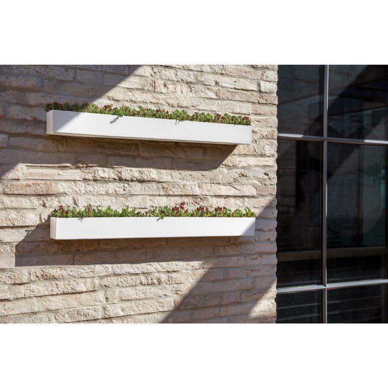 Veadek Geo Series Trough Hanging 32" Planter - 2-Pack White