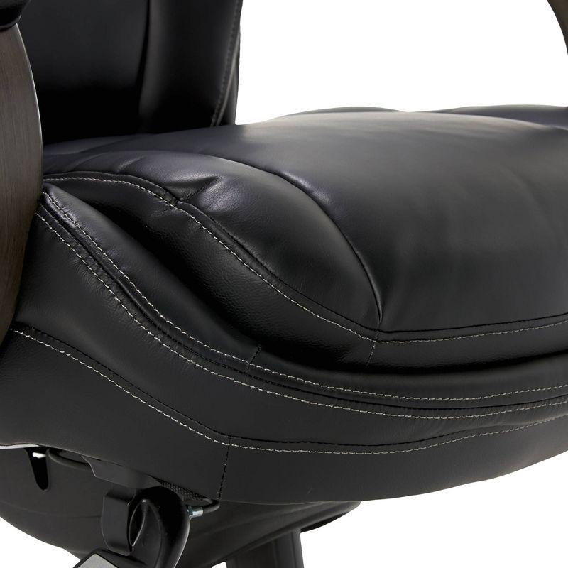 La-Z-Boy La-Z-Boy Harnett Big and Tall Executive Office Chair, Ergonomic High-Back Chair with Solid Wood Arms, ComfortCore with Memory Foam Cushions, Bonded Leather