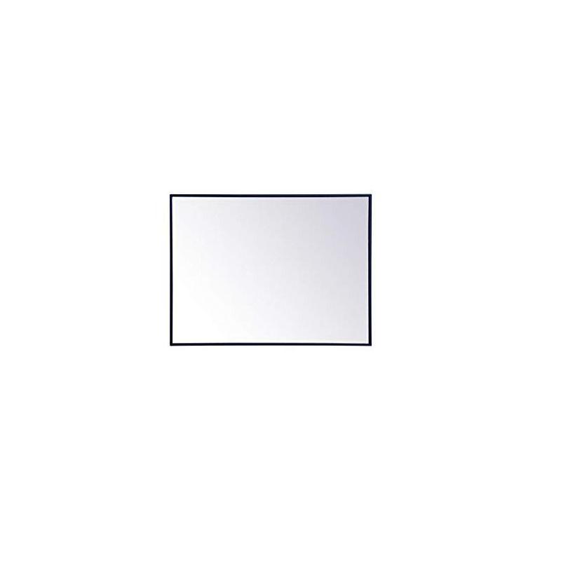 Elegant Blue Metal Frame Rectangular Wall Mirror 27 x 36 Inch