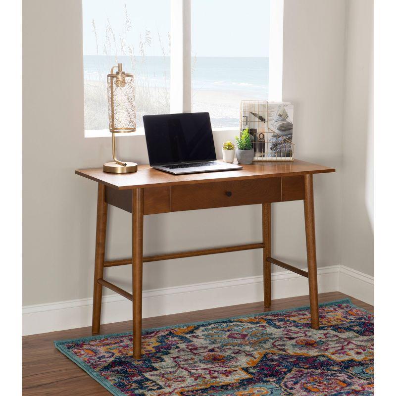 Mid-Century Modern Walnut Desk with Sleek Storage Drawer