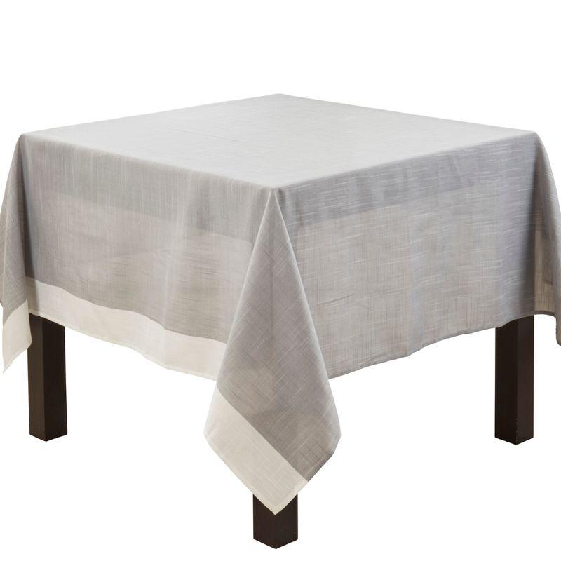 Saro Lifestyle Polyester Tablecloth With White Band Border