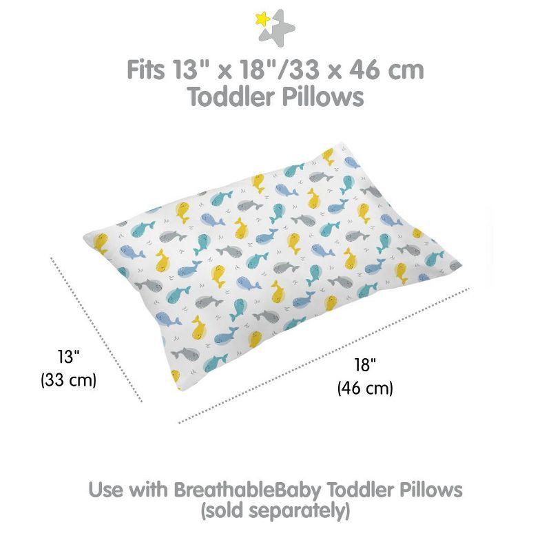 BreathableBaby Cotton Percale Pillowcase, For 13" x 18" Toddler Pillow (2-Pack)