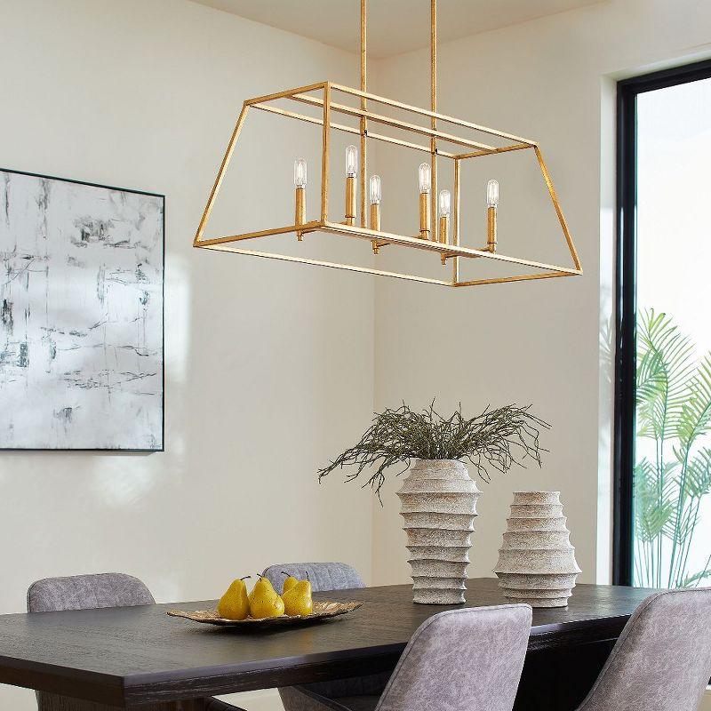 Quorum Lighting Gabriel 6-Light Gold Leaf Linear Pendant
