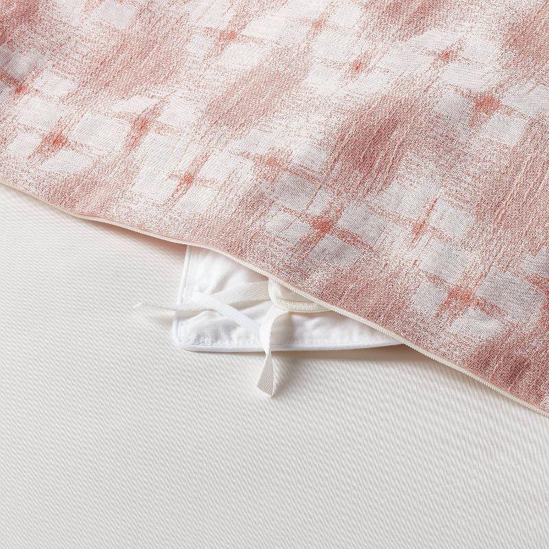 Full/Queen Yarn Dye Ikat Duvet Cover and Sham Set Ivory/Mauve - Threshold™: Cotton Slub, Zippered, Oeko-Tex Certified