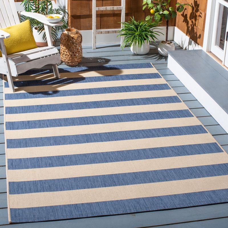 Courtyard CY6812 Power Loomed Indoor/Outdoor Area Rug - Beige/Blue - 4'x5'7" - Safavieh.