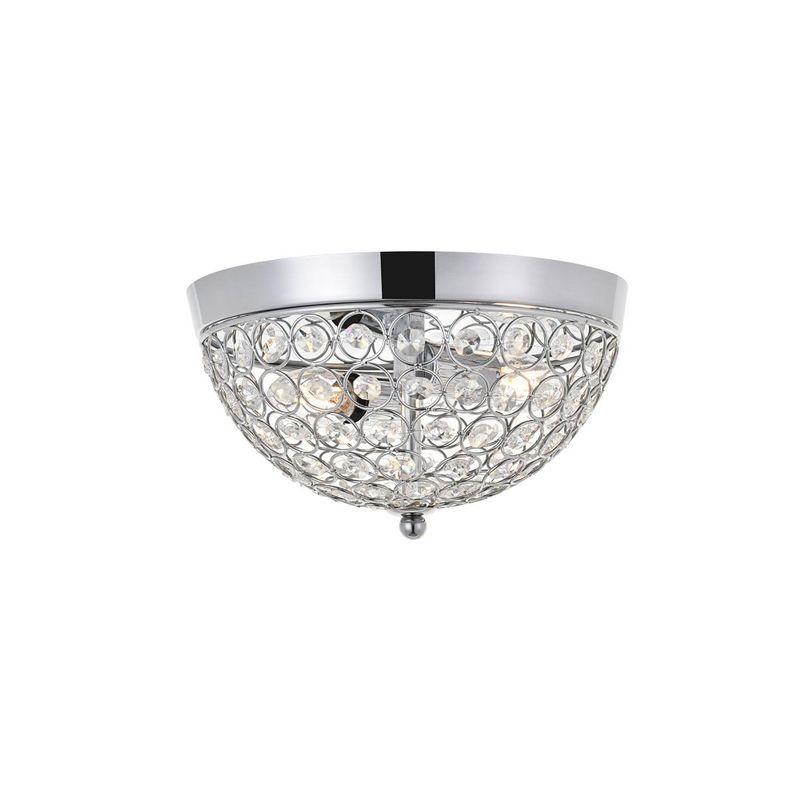 Elegant Lighting Taye 2 light Chrome Flush Mount