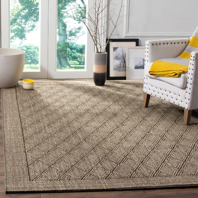 Silver Geometric Sisal 4' x 6' Area Rug