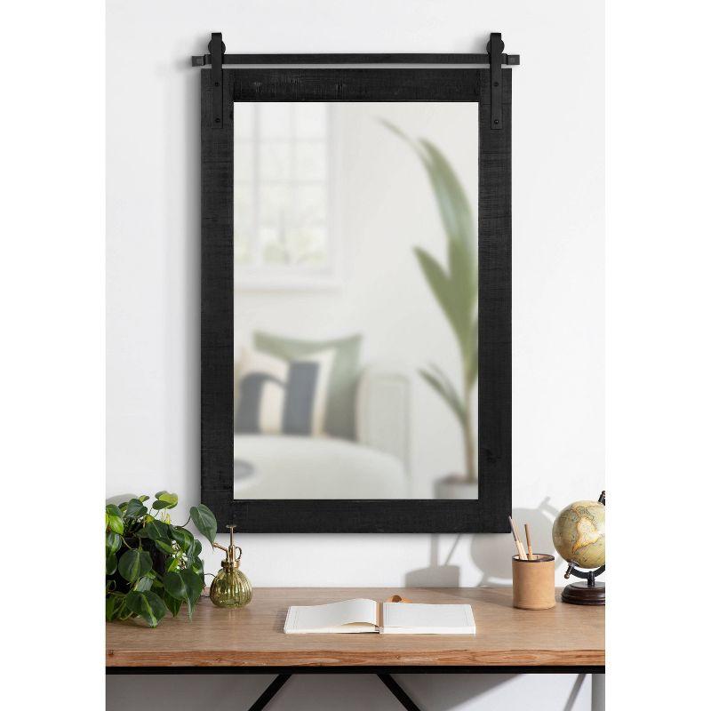 Kate & Laurel All Things Decor 26" x 39" Cates Rustic Wall Mirror Black: Modern Rectangle, No Assembly Required