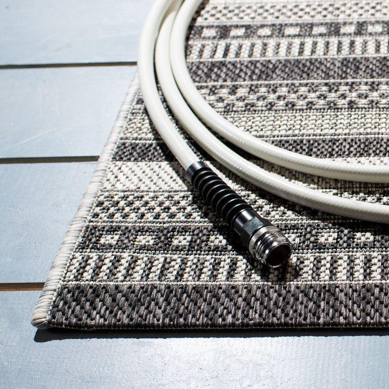 Courtyard CY8784 Power Loomed Indoor/Outdoor Runner Rug - Black/Grey - 2'3"x8' - Safavieh.