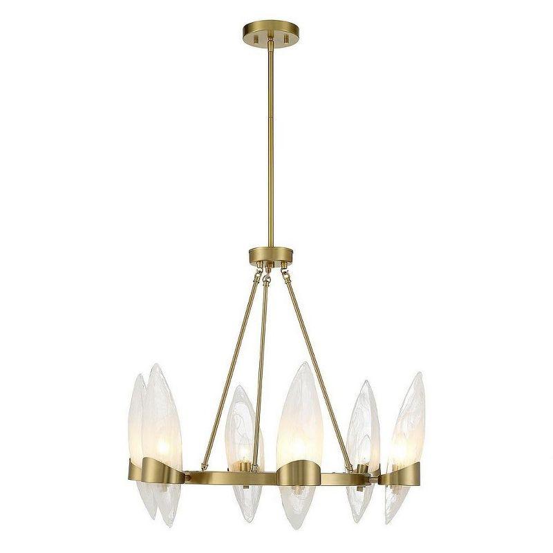 Nouvel 6-Light Chandelier in Warm Brass