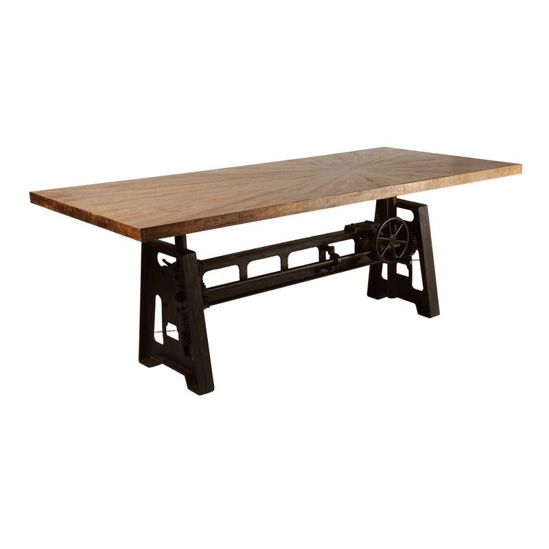 Thorpe 60'' Black and Brown Adjustable Wood Bar Height Dining Table