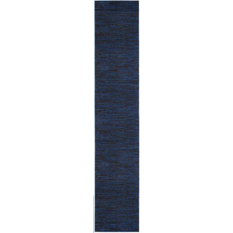 Midnight Blue Flat Woven Synthetic Indoor/Outdoor Rug