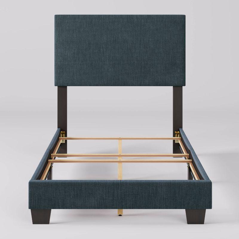 CorLiving Twin Celeste Modern Upholstered Bed Blue: Polyester Fabric, MDF & Wood Frame, Transitional Style