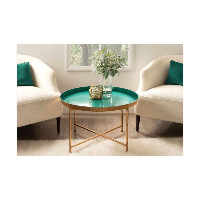 Kate and Laurel Celia Round Metal Coffee Table