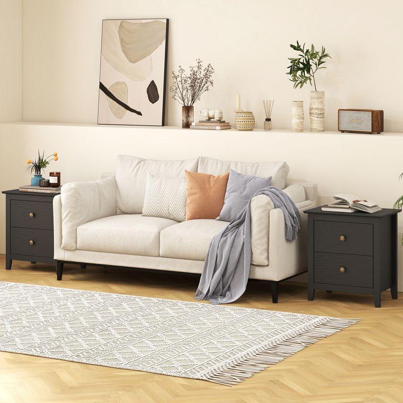 Latitude Run® Modern Nightstand with 2 Drawers for Small Spaces