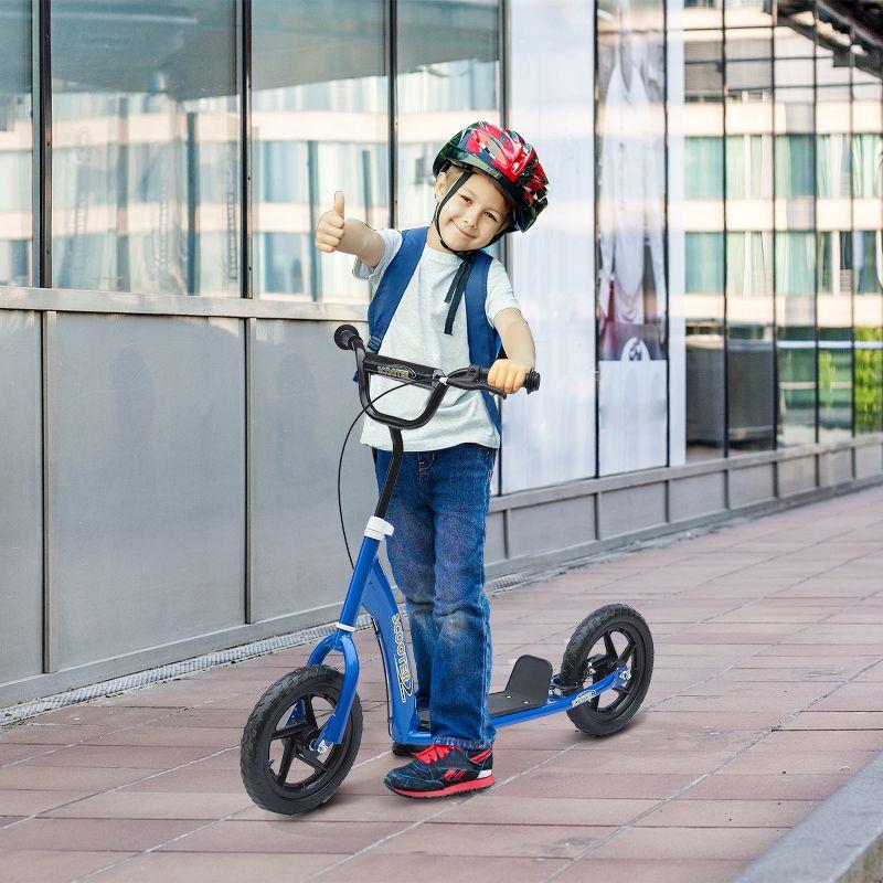 HomCom Kick Scooter for Kids 5-12 Years Old, Big Wheel Kids Scooter