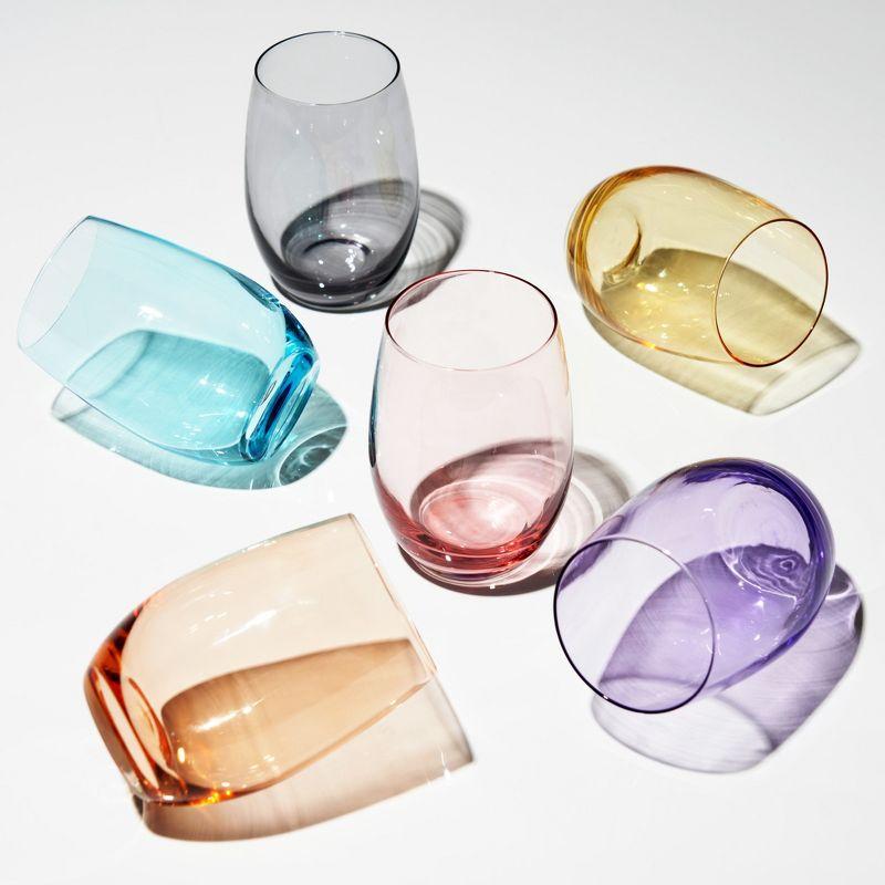 Colorful Stemless Wine Glasses