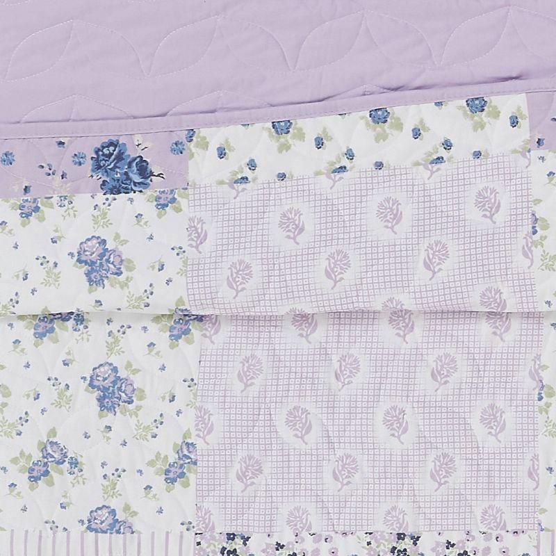 Elissa Patchwork Quilt Set Purple/White - Cannon