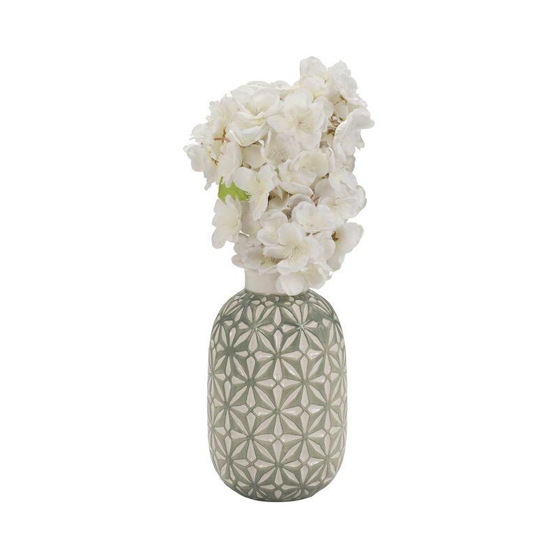 Sagebrook Home Decorative Daisy Ceramic Vase Contemporary Flower Vase for Home Office Decorative Accent