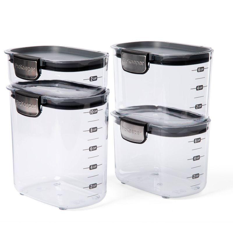 ProKeeper 4-Piece Clear Plastic Airtight Pantry Storage Set