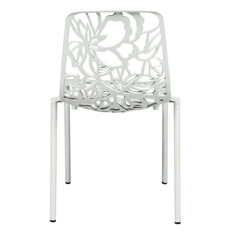 Elegant Modern Devon Aluminum White Side Chair with Cut-Out Design