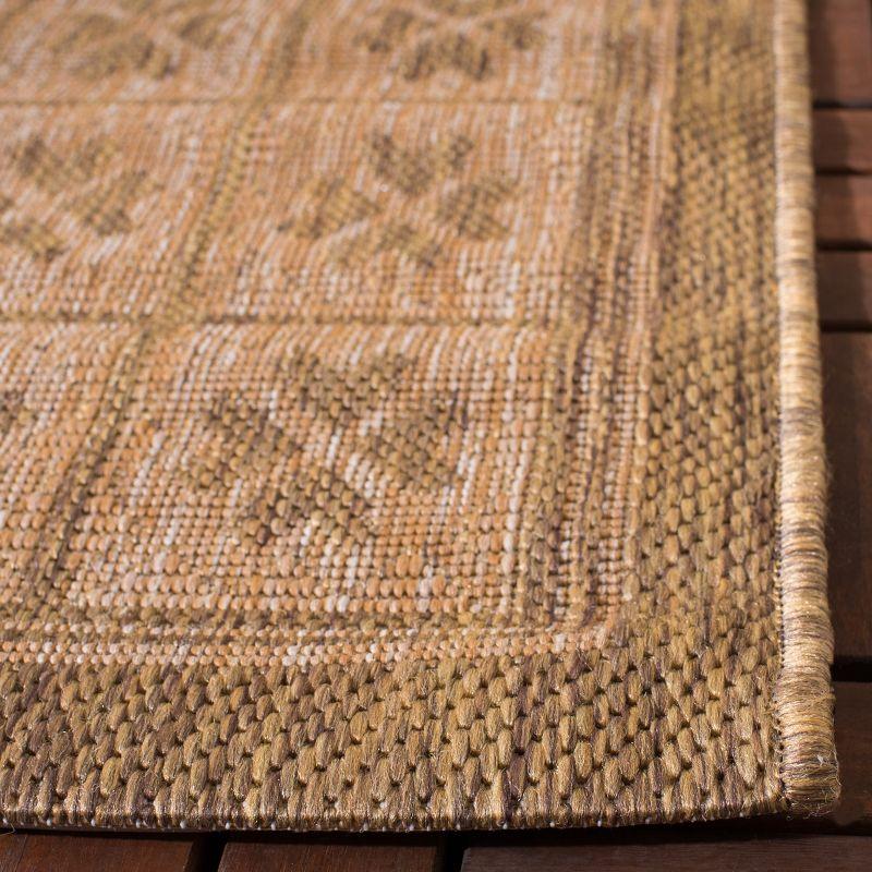 Gold and Natural Flat Woven Synthetic Indoor/Outdoor Rug