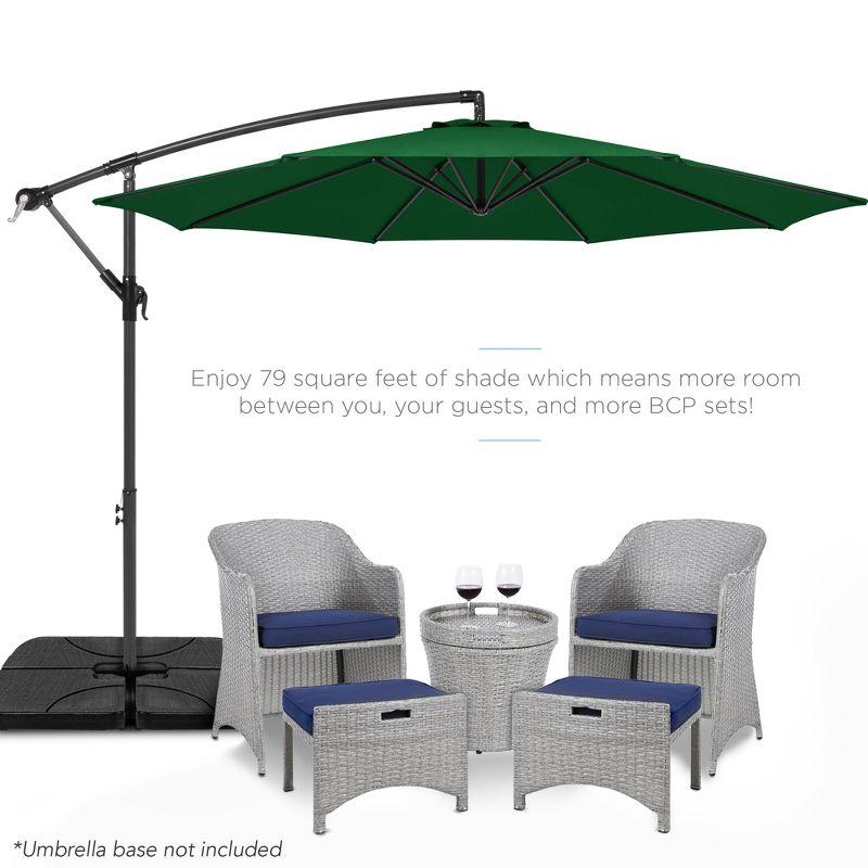 Best Choice Products 10ft Offset Hanging Outdoor Market Patio Umbrella w/ Easy Tilt Adjustment - Green