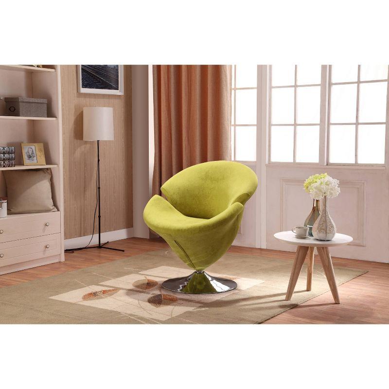 Troyer Velvet Swivel Barrel Chair