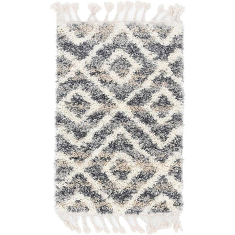 Unique Loom 9' 0 x 12' 2 Gray Hygge Shag Diamond Area Rug