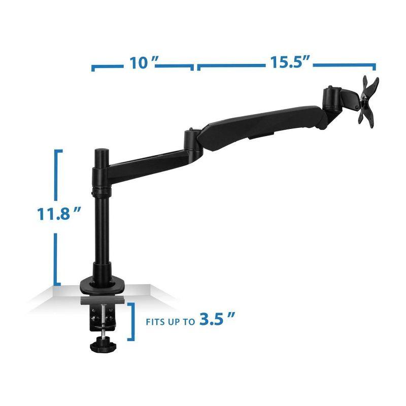 Black Adjustable Spring Arm Single Monitor Desk Mount