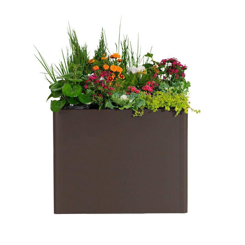 Modern 32" Tall Metal Outdoor Long Planter Box