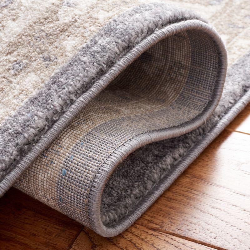 Sofia SOF378 Power Loomed Indoor Area Rug - Dark Grey/Beige - 4'x5'7" - Safavieh