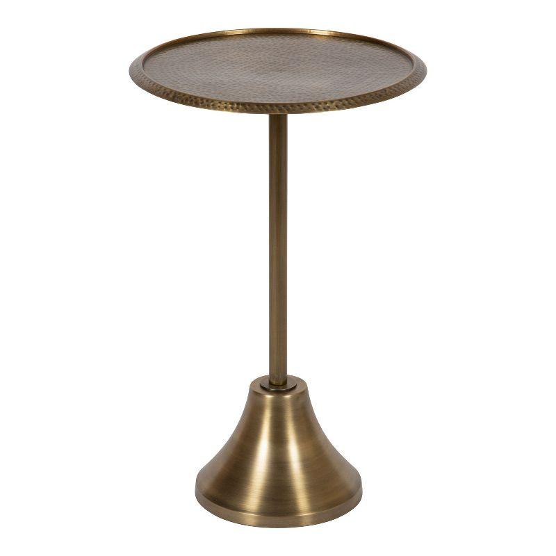 Kate and Laurel Sanzo Round Metal Side Table, 15x15x24, Gold