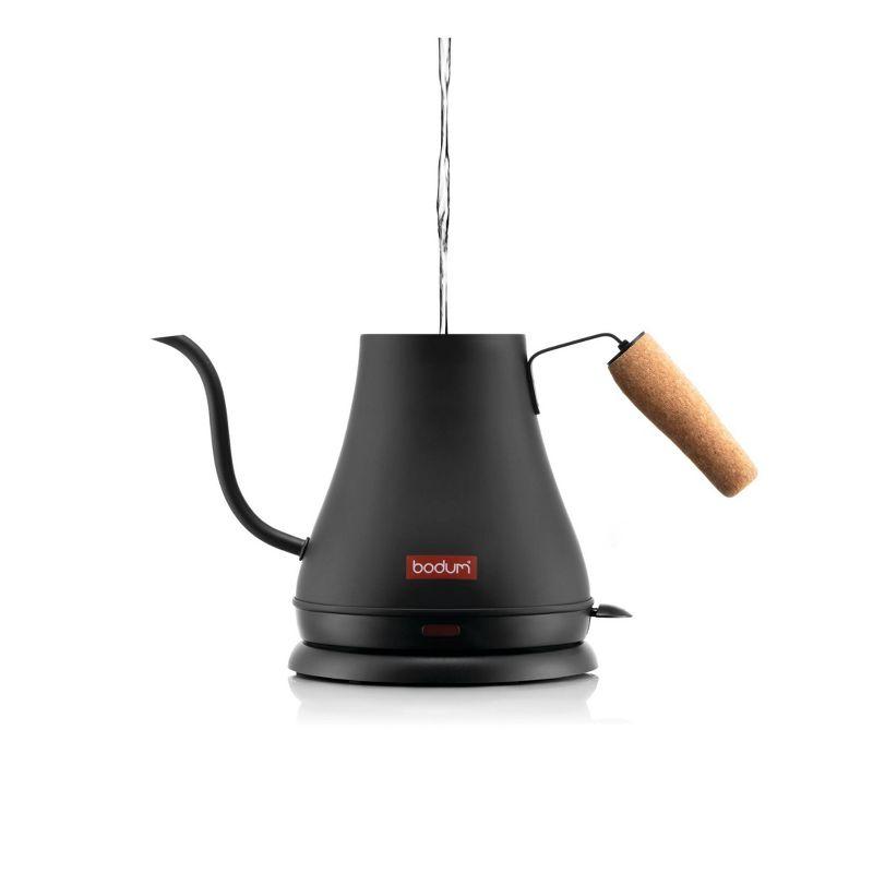 Bodum 27oz Matte Black Stainless Steel Gooseneck Electric Kettle