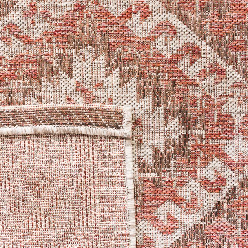 Courtyard CY8546 Power Loomed Indoor and Outdoor Area Rug - Beige/Red - 4'x5'7" - Safavieh