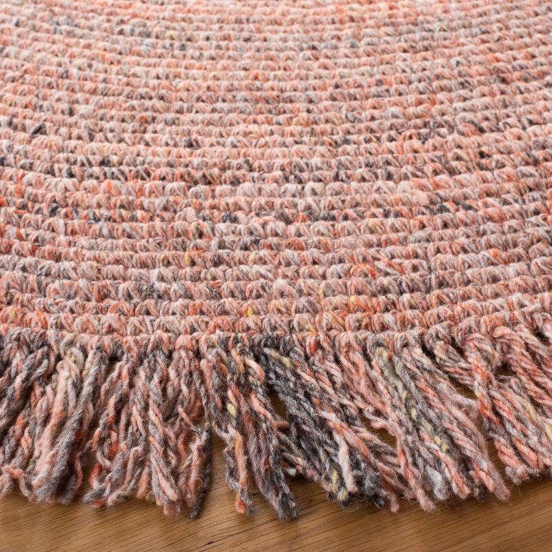 Braided BRD275 Hand Braided Area Rug - Orange/Grey - 4' round - Safavieh.