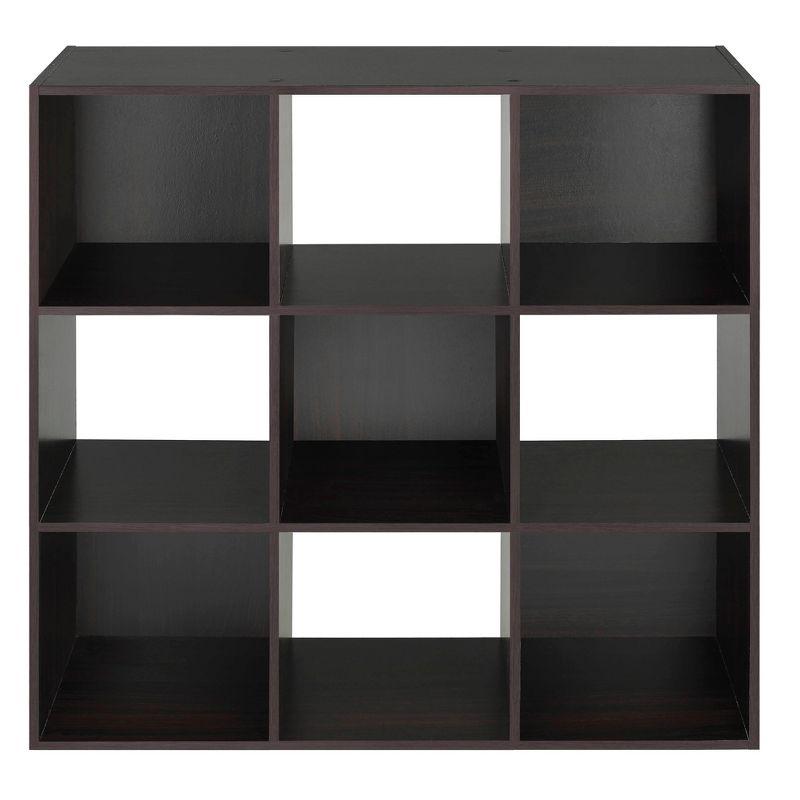 Whitmor 9 Section Cube Organizer Espresso: Universal Storage, 35.5" x 11.75", Particle Board & Steel, Divided Shelves