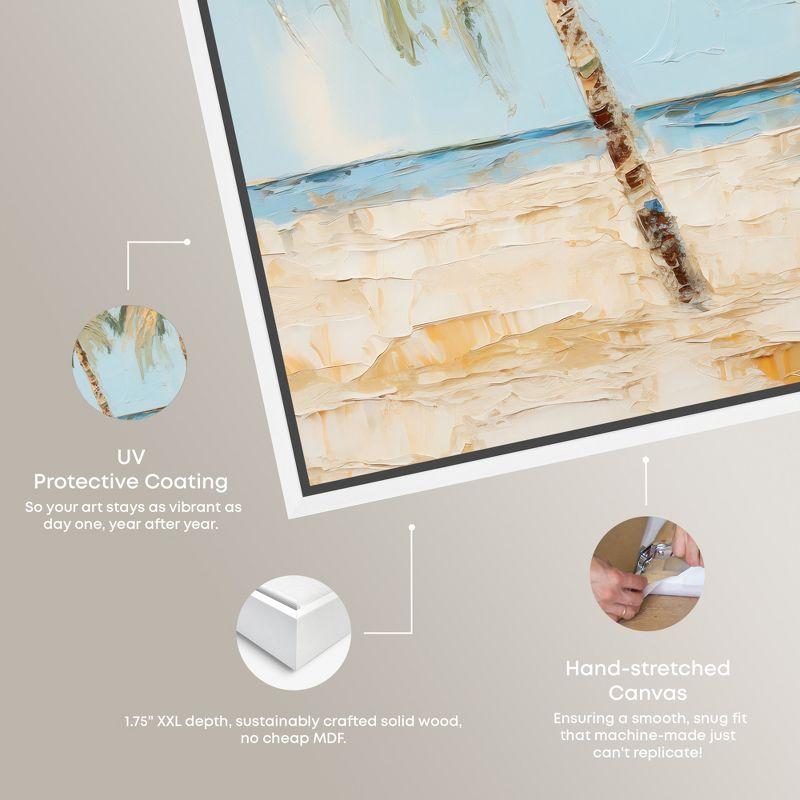 Art Remedy Painting Palm Trees Tropical Bathroom Wall Art, 12" x 12", White Frame