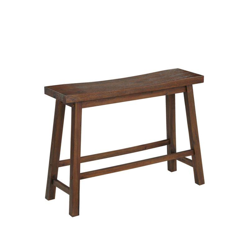 Sonoma Rustic Chestnut Wire-Brush Saddle Bench