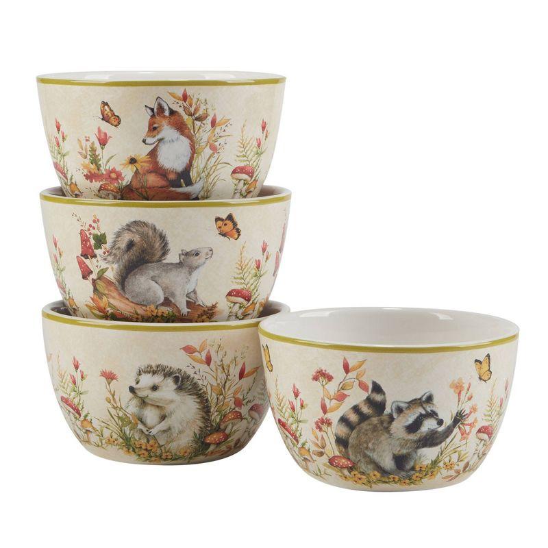 Woodland Critters Set of 4 Ice Cream Bowls